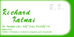 richard kalnai business card